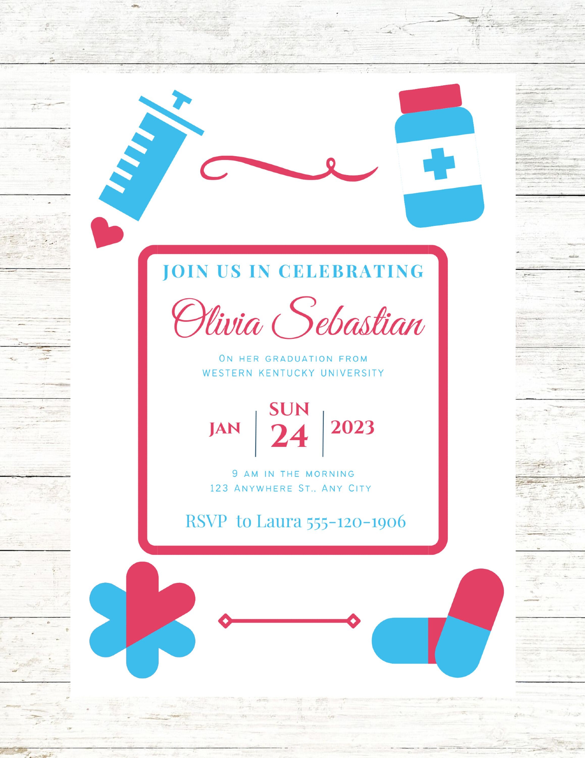 Medical Graduation Retirement Invitation Editable Medical Professional ...
