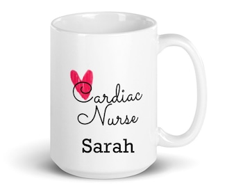 Taza de enfermera personalizada, regalo de la enfermera, taza de enfermera, taza para enfermera, enfermera cardíaca, taza de enfermera cardíaca, regalo de la enfermera de cardiología, taza de enfermera cardíaca