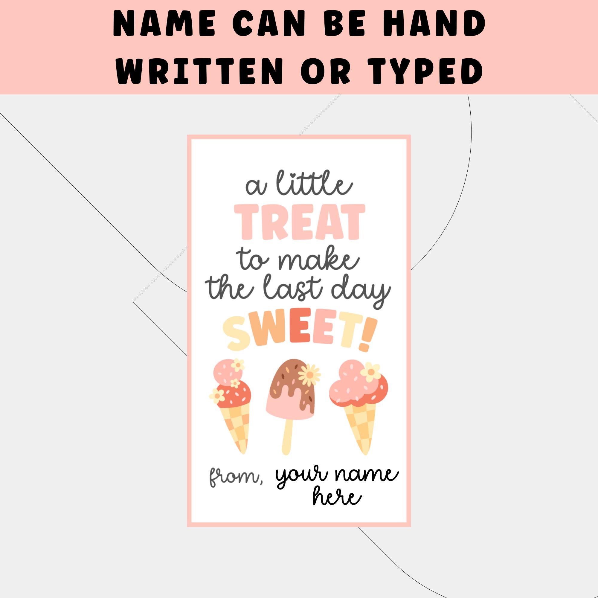Last Day of School Gift Tags | Editable and Printable Teacher Gift Tag ...