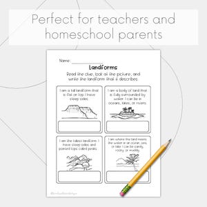 Landforms Worksheets for First Grade | Printable Landform Worksheet ...