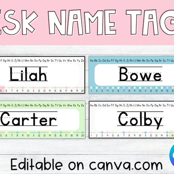 Personalized Name Tags Desk Etsy