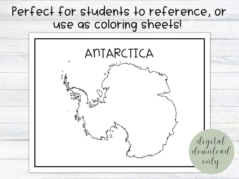 7 Continents Maps and Coloring Sheets Worksheets Homeschool - Etsy