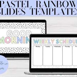 Pastel Slides Templates | Pastel Rainbow Classroom Decor, Google Slides, PowerPoint Template, Back to School, Editable Slides Template