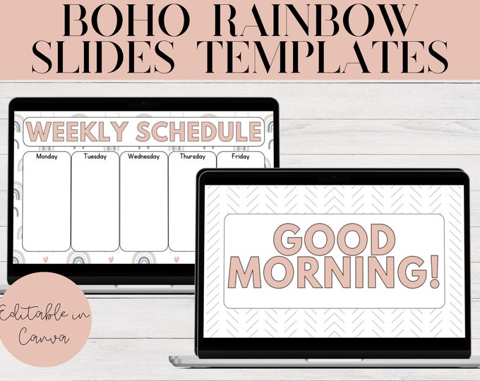 EDITABLE Classroom Slides Template | Boho Art Slides | 20 Canva ...