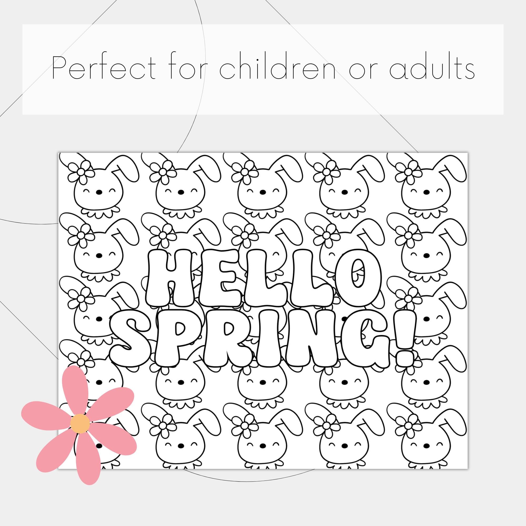 Printable Spring Coloring Pages for Kids or Adults | Groovy Spring ...