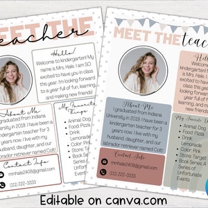 Editable Meet the Teacher Template | Boho Rainbow | Back to School, Teacher Template, Editable Template, First Day of School, Open House