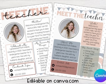 Editable Meet the Teacher Template | Boho Rainbow | Back to School, Teacher Template, Editable Template, First Day of School, Open House