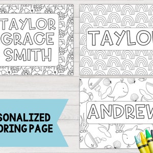 Personalized Coloring Page | Custom Coloring Pages, Name Coloring Page, Coloring Book, Custom Coloring, Personalized Gift, Colouring Page