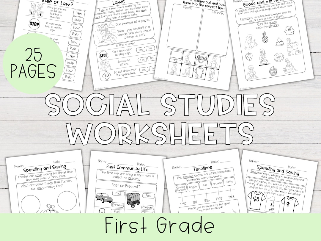 social studies worksheets 1st grade