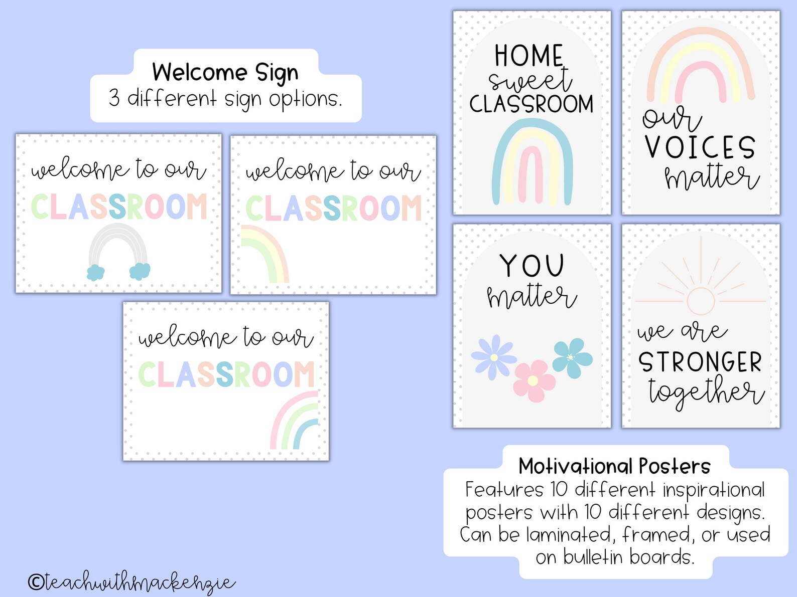 Pastel Rainbow Classroom Decor Bundle | Classroom Posters, Pastel ...