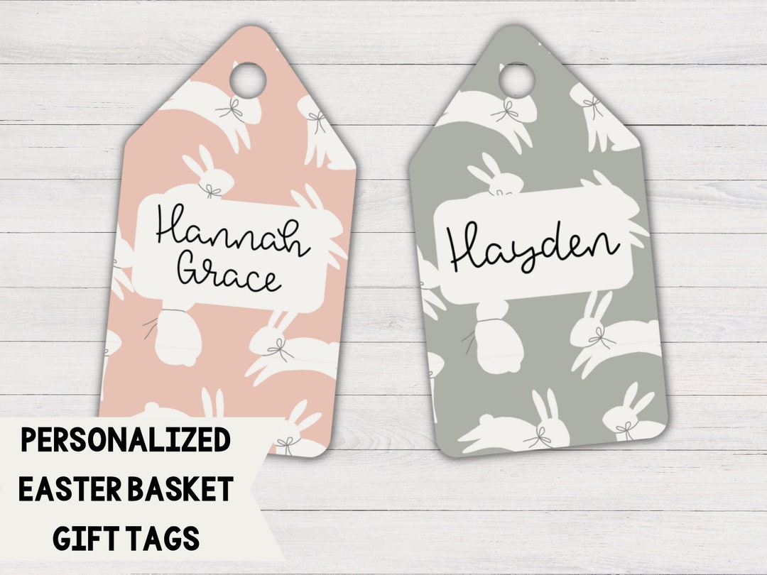 Printable Easter Basket Gift Tags Personalized Easter Basket Gift Tags