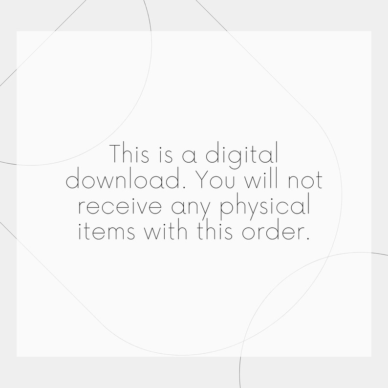 Puede incluir: Anuncio de descarga digital sobre un fondo gris claro con un borde blanco. El texto dice: "Esta es una descarga digital. No recibir&aacute; ning&uacute;n art&iacute;culo f&iacute;sico con este pedido."