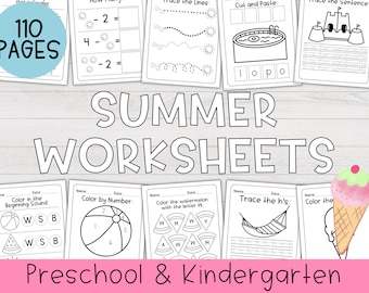 Sommer Arbeitsblatt Bundle | Vorschul-Arbeitsblätter, Kindergarten-Arbeitsblätter, Sommer-Arbeitsblätter, Homeschool-Arbeitsblätter, Vorschul-Ausdrucke