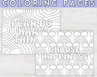 Printable Motivational Coloring Pages | Positive Affirmations Coloring Pages, Retro Coloring Pages Printable, Adult Coloring Book