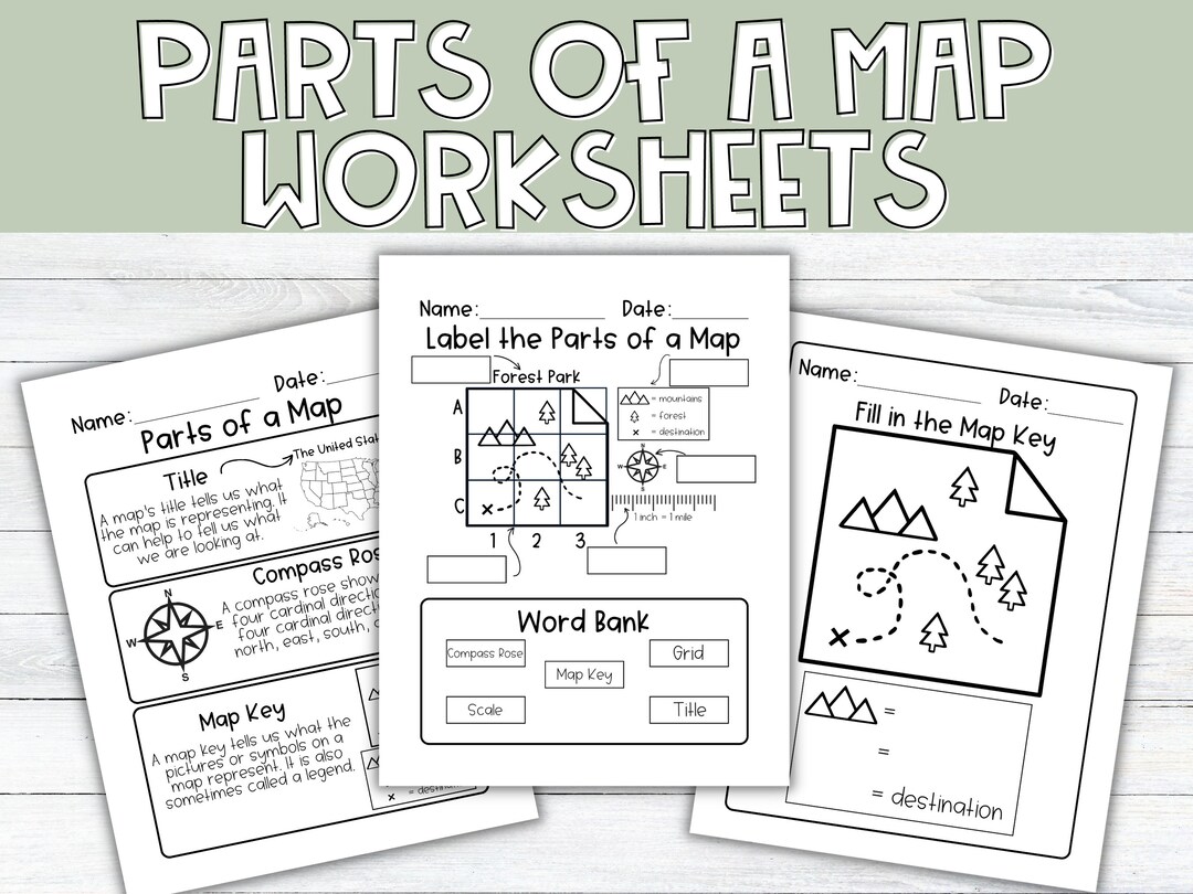 Printable Parts Of A Map Worksheets Map Worksheet Homeschool
