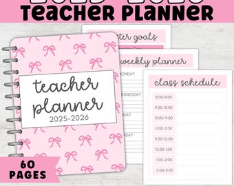 Printable Lehrer-Planer 2025-2026 | Bearbeitbarer Lehrerplaner PDF | Stundenplan, Kalender, To-Do Liste, Wochenplaner | Sofort Download