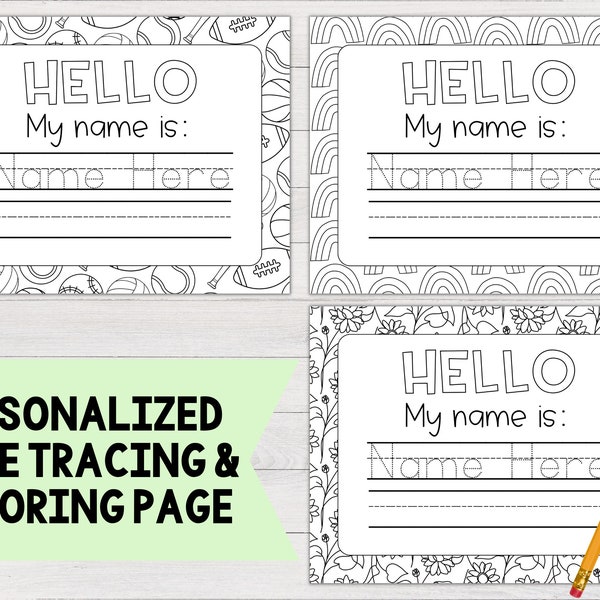 Custom Name Tracing Worksheet Coloring Page, Tracing Worksheet ...