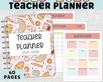 Printable Lehrer-Planer 2025-2026 | Bearbeitbarer Lehrerplaner PDF | Stundenplan, Kalender, To-Do Liste, Wochenplaner | Sofort Download