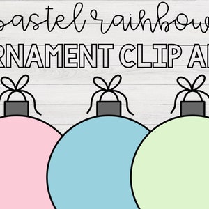 Kerst Ornament Clipart Pastel Rainbow | Kerst Ornamenten, Ornament Clipart, Vakantie Clipart, Kerstmis Clip Art, Pastel Klaslokaal