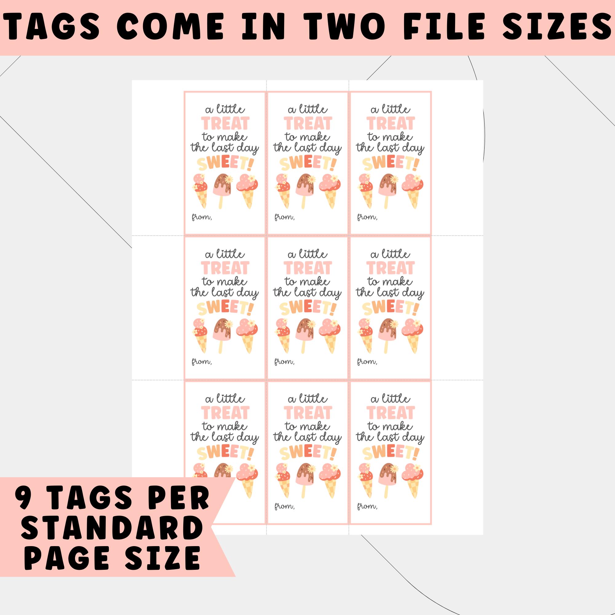 Last Day of School Gift Tags | Editable and Printable Teacher Gift Tag ...
