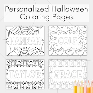 Personalized Halloween Coloring Page | Custom Coloring Page, Name Coloring Page, Halloween Party Activity, Halloween Name Coloring Sheet
