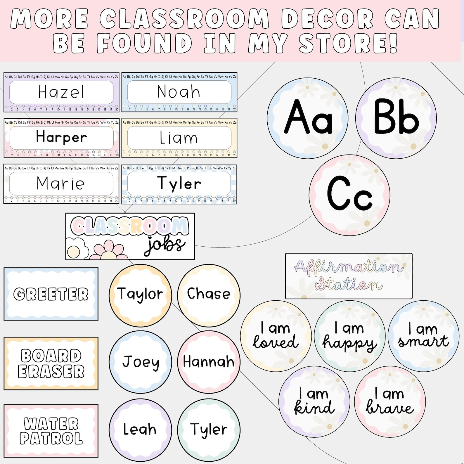 Printable & Editable Classroom Schedule, Daisy Pastel Classroom Decor ...
