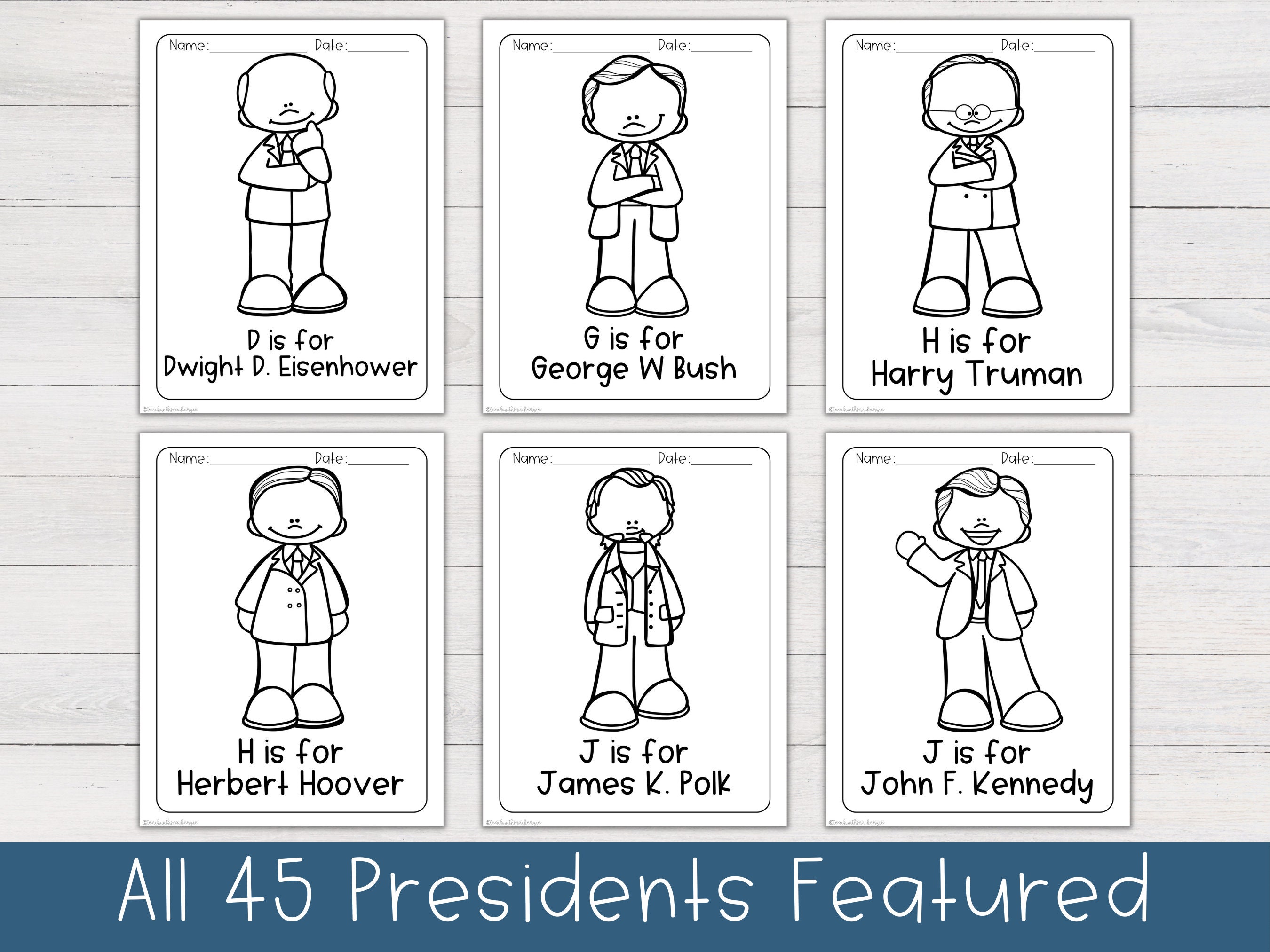 Presidents' Day Worksheets Kindergarten Worksheets - Etsy