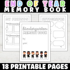 End of the Year Memory Book for Preschool, Kindergarten | Printable End of Year Memory Book for Students, End of the Year Memory for Pre-K