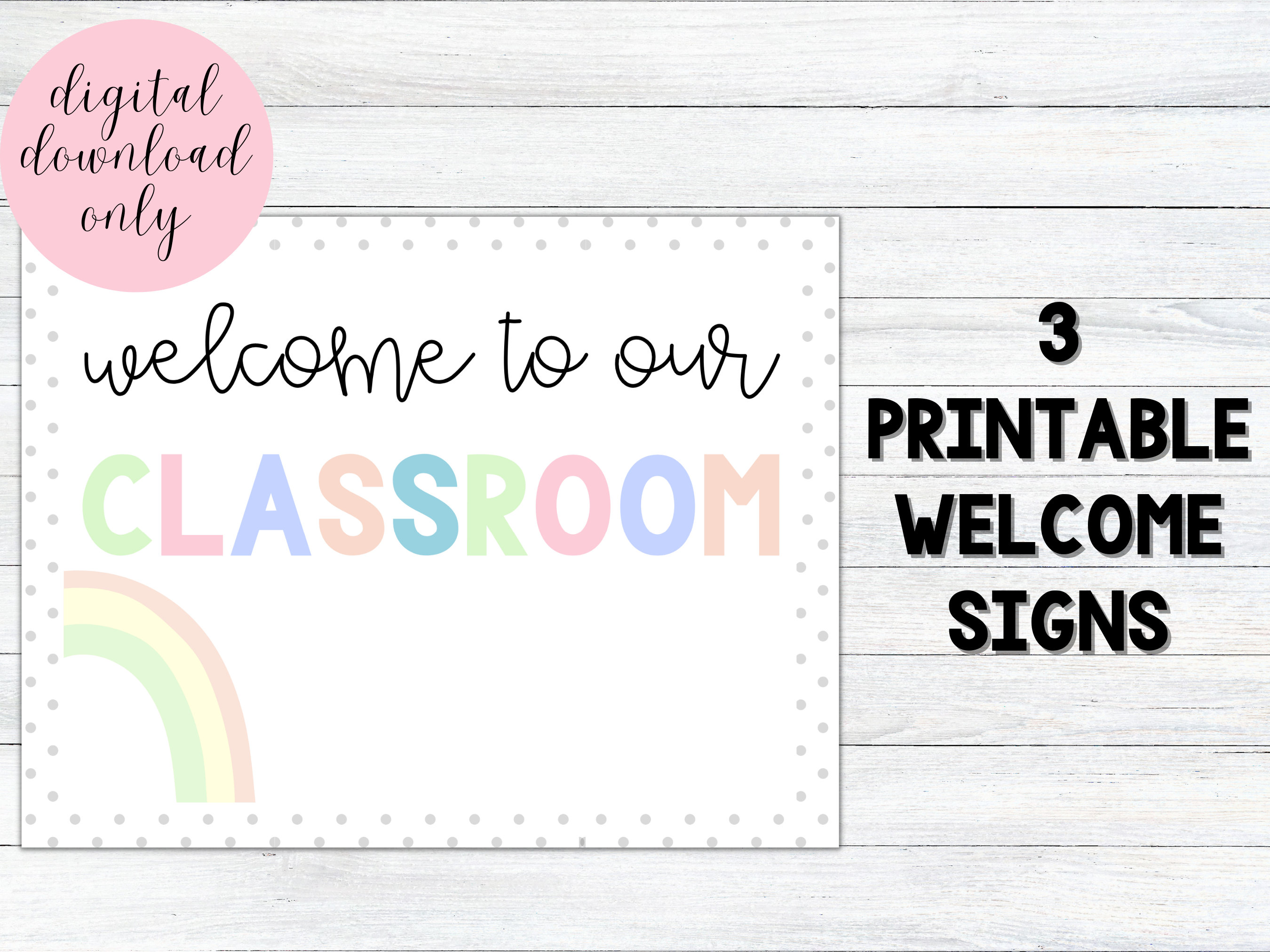 Welcome to Our Classroom Sign | Pastel Rainbow Classroom Decor, Back to ...