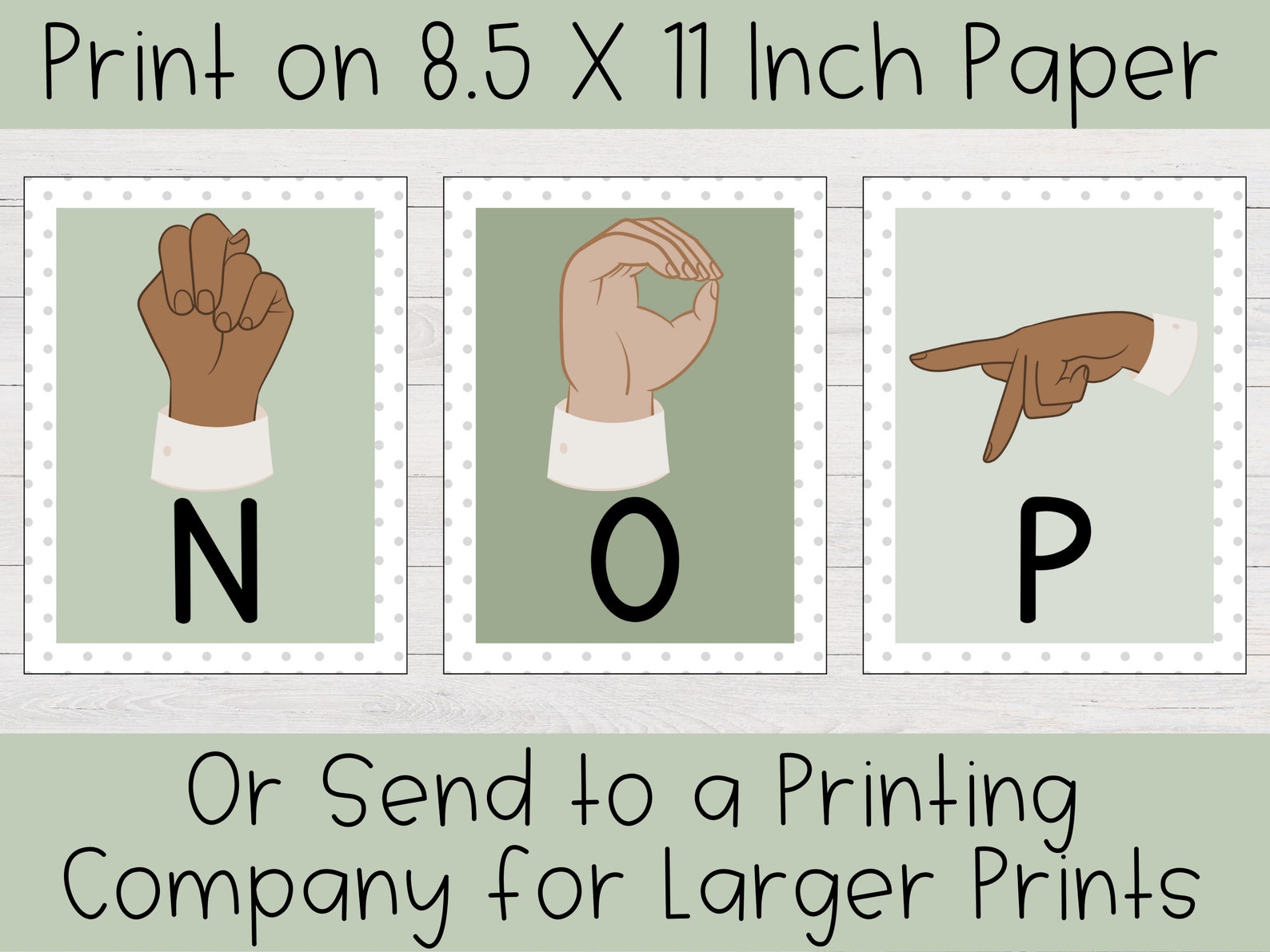 American Sign Language ABC Posters | Modern Greenery ABC Posters ...