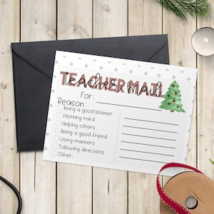 Correio do professor para impressão | Inverno, aquarela, volta às aulas, professor para impressão, bilhete do professor, cartão postal do professor, correio feliz, Natal