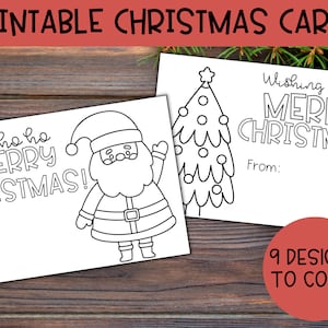 Kerstkaarten kleuren | Afdrukbare kerstkaarten om in te kleuren, kerstkaarten inkleuren, kerstactiviteit, kinderkerstkaart, studenten