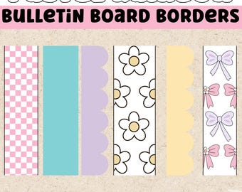 Printable Bulletin Board Borders | Pastel Rainbow Classroom Decor, Instant Download, Printable Classroom Borders, Teacher Bulletin Board