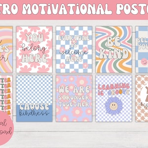 Plakaty motywacyjne retro | Wystrój klasy retro, nastawienie na rozwój, odjazdowe plakaty motywacyjne, inspirujące plakaty, sztuka ścienna retro