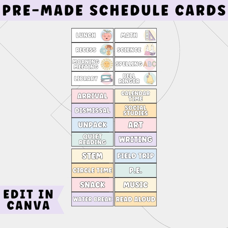 Printable & Editable Classroom Schedule, Daisy Pastel Classroom Decor, Daily Routine Cards for Teachers, Visual Schedule for Classroom image 4