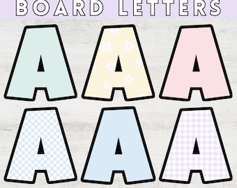 Retro Bulletin Board Letters for Retro Classroom Decor, Groovy Bulletin Board Letters, Back to School, Printable Classroom Letters, Checker