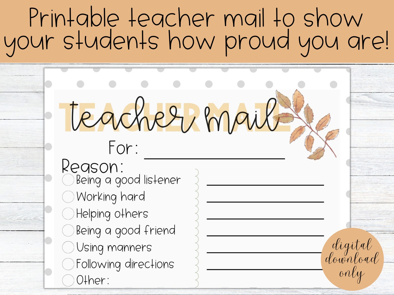 Printable Teacher Mail Fall Watercolor Back to School - Etsy