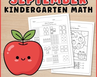 Mathe-Arbeitsblätter für den Kindergarten, Mathe-Aktivitäten im September, Herbst-Arbeitsblätter für den Kindergarten, Druckbare Mathe-Übungen, Morgenaufgaben für den Heimunterricht