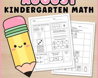 Mathe-Arbeitsblätter für den Kindergarten | Mathe-Aktivitäten zum Schulstart, 40 druckbare Arbeitsblätter für den Kindergarten, Morgenarbeit, Mathe für den Heimunterricht, keine Vorbereitung nötig