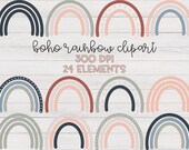 Boho Rainbow Clipart | Rainbow Clipart, Rainbow PNG, Boho Rainbow SVG, Pastel Clipart, Boho Rainbow Classroom, Cricut Cut File, Boho ClipArt