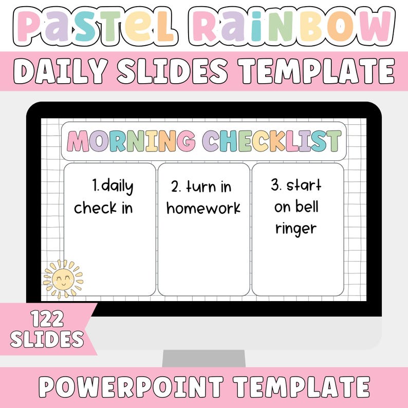 Pastel Rainbow Daily Slides Template | Editable Powerpoint Classroom ...