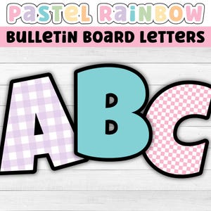 Pastel Rainbow Bulletin Board Letters for Pastel Rainbow Classroom Decor, Printable Classroom Letters, Back to School, Homeschool Classroom