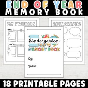 End of the Year Memory Book for Preschool, Kindergarten | Printable End of Year Memory Book for Students, End of the Year Memory for Pre-K