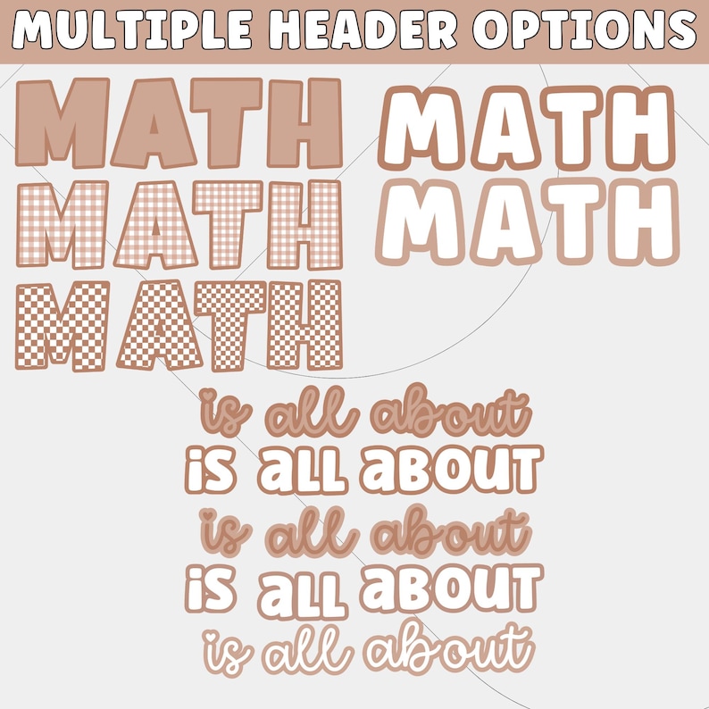 Fancy Math Phrase Math is All About Bulletin Board Kit | Neutral Math Classroom Decor ...