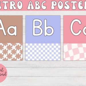 Retro Alphabet Posters | Retro Classroom Decor, Groovy Alphabet Posters, ABC Posters, Groovy Classroom, Retro Classroom Posters, Printable