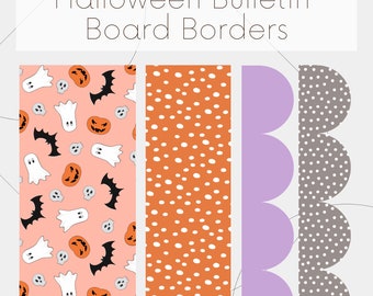 Halloween Pinnwand Bordüren | Halloween Klassenzimmer Dekor, Back to School, Halloween Pinnwand, Pink Halloween, Bulletin Border