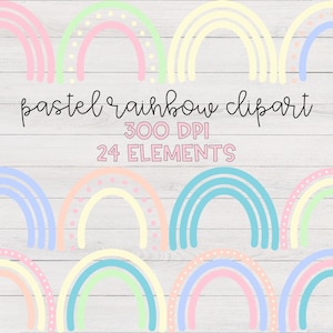 Clipart de arco-íris pastel | Clipart de arco-íris, PNG de arco-íris, SVG de arco-íris pastel, clipart de arco-íris, tema de arco-íris pastel, arquivo de corte Cricut, clipart