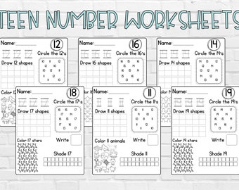 kindergarten worksheets etsy