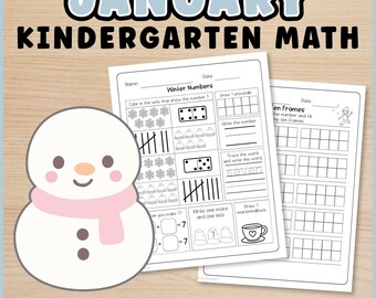 Januar: Mathe-Arbeitsblätter für den Kindergarten (keine Vorbereitung nötig) | Winterliche Mathe-Übungen für den Kindergartenmorgen oder als Einstiegsübung, Homeschooling-Kindergarten