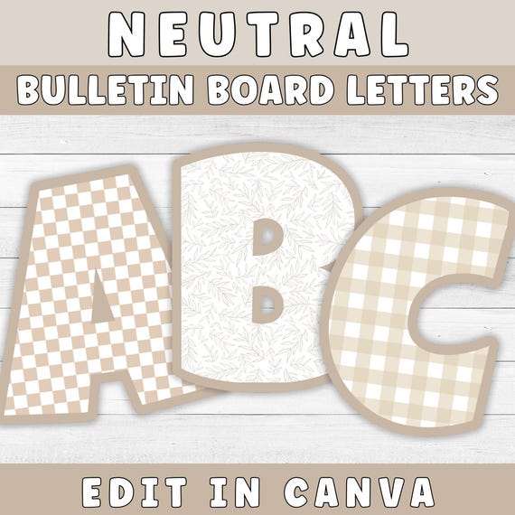 Neutral Bulletin Board Letters for Minimalist Classroom Decor, Taupe Bulletin Board Letters, Back to School, Printable Classroom Letters